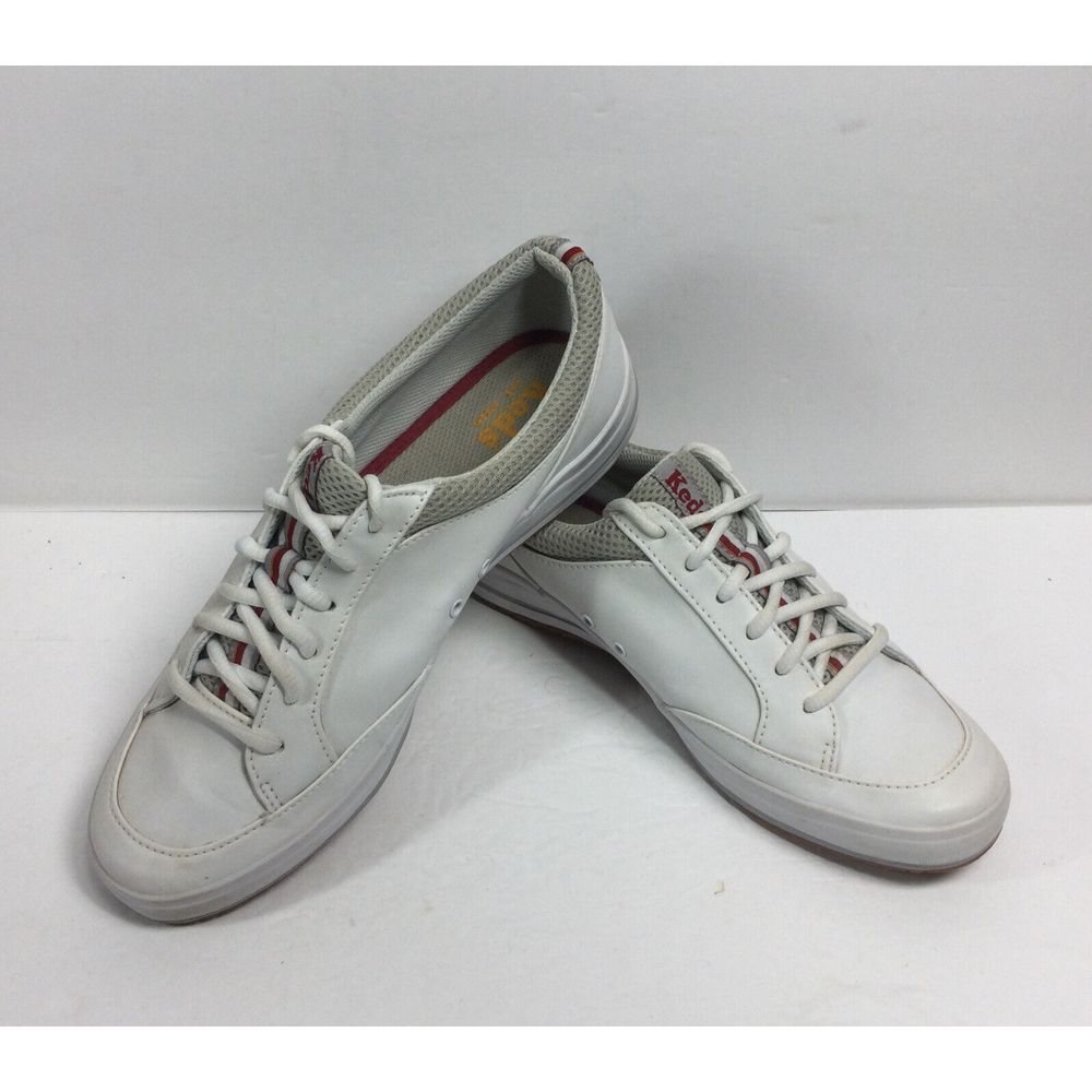 Keds Rebellion Sneakers Size 9 White Faux Leather Gray Mesh Womens Shoes